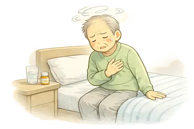 ひたちなか市高齢者見守り活動　高齢者の体調が悪い様子