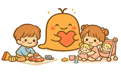 ひたちなか市発達障害幼児支援　子どもたちが楽しんでいる様子のイメージ